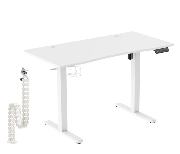 Silver Monkey Biurko elektryczne ED-120 white + Prowadnica kablowa EE-120 - 1351455 - zdjęcie